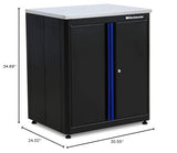 Montezuma Garage Tool Storage System - 30.5 x 24" Locking 2 Door Workbench with Magnetic Latches & Stainless Steel Worktop - BKMG30242BC Montezuma