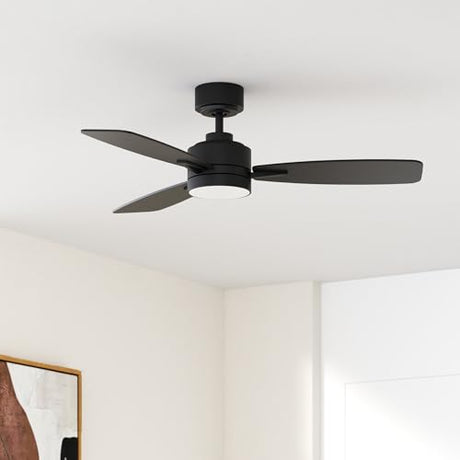 Amico Ceiling Fans with Lights, 44 inch Ceiling Fan with Light and Remote Control, Reversible, 3CCT, Dimmable, Noiseless, Small Black Ceiling Fan for Bedroom, Indoor/Outdoor Use Amico