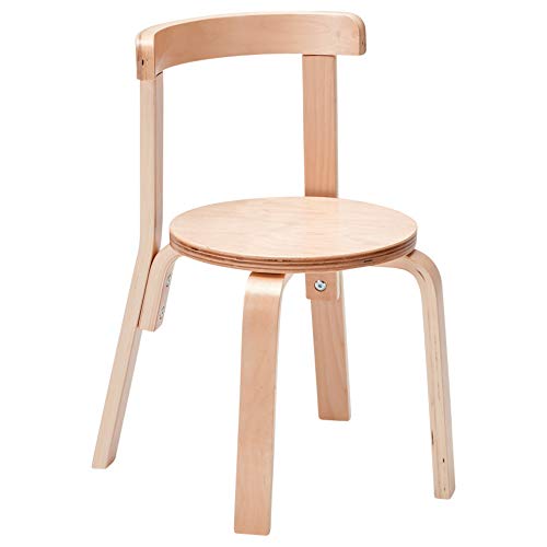 ECR4Kids Bentwood Round Table and Curved Back Chair Set, Kids Furniture, Natural, 5-Piece ECR4Kids