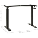 SKM Manual Height Adjustable Standing Desk Frame Hand Crank Black (Weight-19KG) SKM