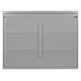 FUvellamo Queen Size Murphy Bed with LED Lights, Wood Space-Saving Hidden Folding Bed Chest, Wall Bed Frame for Small Space, Gray FUvellamo