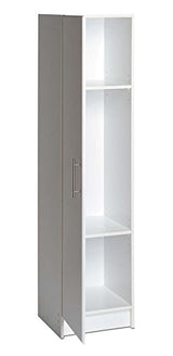Prepac Elite 16" Slim Storage Cabinet - Stylish White Bathroom and Pantry Organizer with Adjustable Shelves Prepac