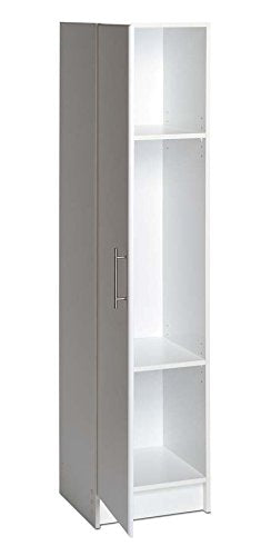 Prepac Elite 16" Storage Cabinet, White Storage Cabinet, Bathroom Cabinet, Pantry Cabinet with 2 Adjustable Shelves, 16" D x 16" W x 65" H, WEB-1664