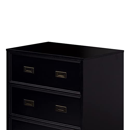 Walker Edison Orin Contemporary 4-Drawer Tall Solid Wood Dresser, 42 Inch, Black Walker Edison