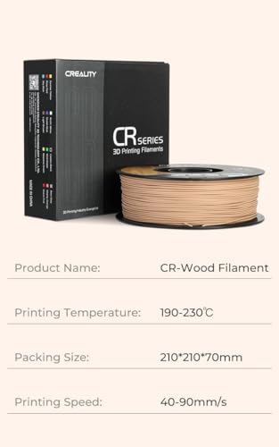 Creality Wood Filament PLA, 3D Printer Filament 1.75 mm, Smooth Silk Texture, Toughness, 1kg(2.2lbs)/Spool Printing Filament, for All Printers (Wood) Creality
