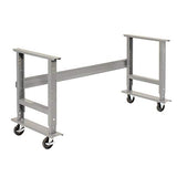Global Industrial Mobile Adjustable Height C-Channel Leg Workbench, 48"W x 30"D, 1-3/4" Steel Top with Square Edge, 2000 Lbs. Capacity, Gray, Industrial Workbench Global Industrial