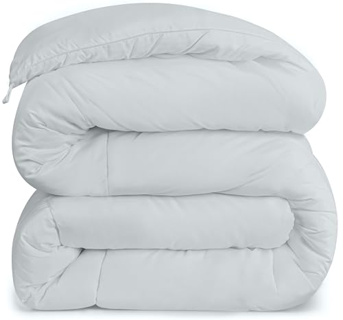 Utopia Bedding Comforters Twin Size, All Season Duvet Insert, Down Alternative Box Stitched Bed Comforter with Corner Tabs, Machine Washable (Light Grey) Utopia Bedding