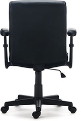 STAPLES Traymore Ergonomic Manager & Executive Office Chair, Task Desk Swivel with Wheels, Adjustable Height, Luxura Faux Leather, Black STAPLES