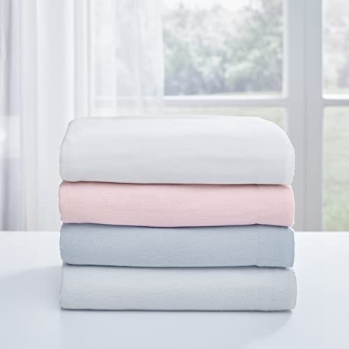 Laura Ashley - Flannel Sheets Twin Size, Anti-Pilling & Wrinkle Resistant Cotton, Touchably Soft for All-Season Comfort - Bed Sheets with Matching Pillowcase & Fitted Sheet (Bright Blush) Laura Ashley