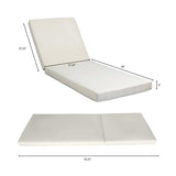 Christopher Knight Home Kayes Acacia Wood Chaise Lounge with 4'' Cushion, Outdoor 79'' Patio Recliner Chair with 4-Position Adjustable Backrest, Sun Lounger for Poolside Backyard, Teak+Cream
