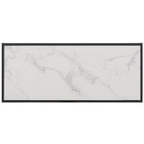 SAFAVIEH Home Collection Edgefield White Marble/Black Console Table SAFAVIEH
