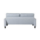 Serta® Lindbergh 70.5" Modern Transitional Sofa, Tufted Back Cushion, Square Track Arms, Solid Wood Legs, Dream Coil® Comfort, Woven Polyester Fabric, Light Gray Serta