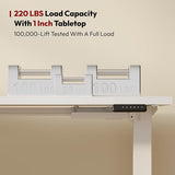 SANODESK L Shaped Standing Desk Adjustable Height, Electric Corner Standing Desk, 71 x 63 inch Sit Stand Computer Table with Splice Board, White SANODESK