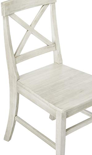 Christopher Knight Home Roshan Farmhouse Acacia Wood Dining Chairs, Light Grey Wash, 21D x 17.75W x 35.5H Inch - WoodArtSupply