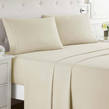 Clara Clark Full XL Bed Sheet Set - Wrinkle, Fade, Stain Resistant, Deep Pocket Sheets - Luxury Soft Bedding Sheets & Pillowcases, Full XL Cream Clara Clark