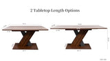 KEIKI 55.12”-70.87”L Extendable Dining Room Console Table for 4-8 People, Wood Modern Rectangle Expandable Kitchen Living Meeting Room Gatherings Furniture, Marble Walnut KEIKI
