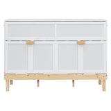 LZ LEISURE ZONE Queen Size Murphy Bed, Wood Cabinet Bed with Legs, White LZ LEISURE ZONE