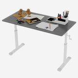 NALLBEIRRAA Standing Desk 47" Height Adjustable Small Desk with Hand Crank, Computer Table Writing Desk for Home Office, Grey NALLBEIRRAA