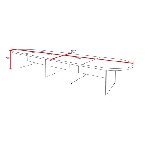 Romig Legacy 16 ft Racetrack Laminate Conference Table with 2 Charging Ports- Neo Walnut Romig