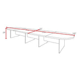 Romig Legacy 16 ft Racetrack Laminate Conference Table with 2 Charging Ports- Neo Walnut Romig