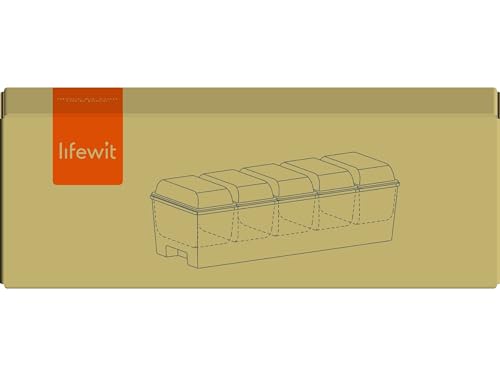 Lifewit Ice Chilled Condiment Caddy with 5 Containers(2.5 cup), Condiment Server with Separate Lids, Serving Tray Platter with Removable Dishes for Bar Accessories, Fruit, Salad, Taco, Party Garnish Lifewit