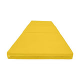 D&D Futon Furniture Trifold Foam Beds, Floor Tri-Fold Bed, Foldable Shikibuton Mattress Cushion Topper Mat for Space Saving Sleepover 3x27x75 in, Yellow D&D Futon Furniture