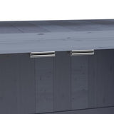 Outsunny Outdoor Wooden Potting Bench Table, Garden Workstation with Storage Cabinet, Aluminum Table Top, Rubber Wheels for Backyard, Patio, Balcony, Gray Outsunny