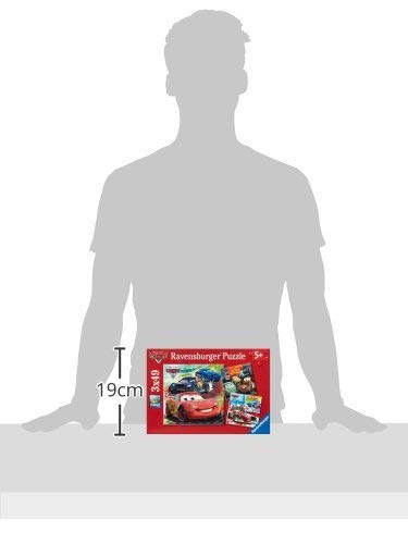 Ravensburger Disney Cars: Worldwide Racing Fun - 3 x 49-Piece Jigsaw Puzzle | Unique Pieces | Anti-Glare Surface | for Kids