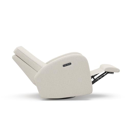 Storkcraft Santa Monica Power Recliner Swivel Glider (Dune Basketweave) – Effortless Electronic Power Recline, USB-A & USB-C Charger STORKCRAFT