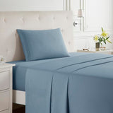Clara Clark Bed Sheets, Premier 1800 Series Bed Sheet Set, Deep Pocket, Wrinkle, Fade, Stain Resistant, Luxury Soft Bedding Sheets & Pillowcases, Twin, Stone Blue Clara Clark
