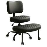 Cross Legged Office Chair Meditation ADHD Yoga Chair for Adults with Ergonomic Back Support Cushioned Seat and Leg Rest for Criss Cross Sitting Kneeling Fidgeting Height Adjustable 360° Swivel boldworks