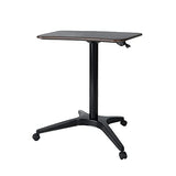CARTMAY Mobile Standing Desk,Pneumatic Height Adjustable Laptop Desk, Mobile Laptop Desk with Wheels, Height Adjustable from 29.5'' to 47'',Black CARTMAY