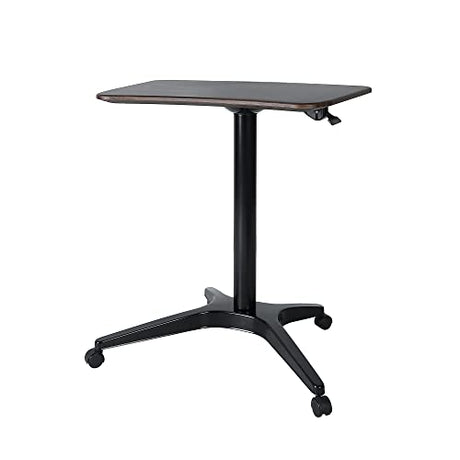 CARTMAY Mobile Standing Desk,Pneumatic Height Adjustable Laptop Desk, Mobile Laptop Desk with Wheels, Height Adjustable from 29.5'' to 47'',Black CARTMAY