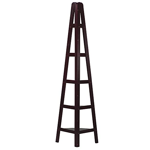 Casual Home Espresso 5-Shelf Corner Ladder Bookcase for Stylish Storage Casual Home