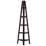 Casual Home Espresso 5-Shelf Corner Ladder Bookcase for Stylish Storage Casual Home