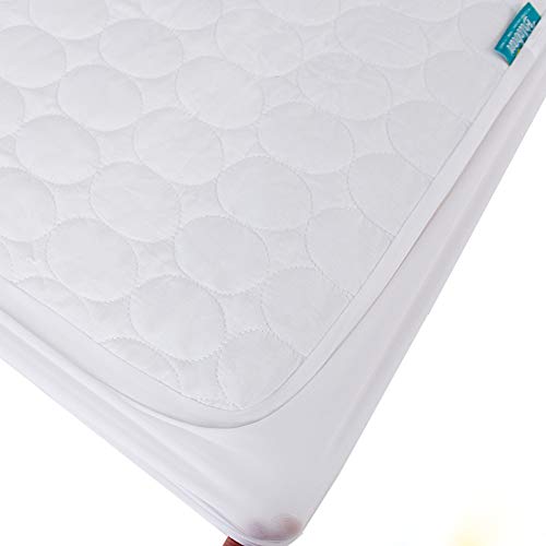 Crib Mattress Protector Sheets Waterproof 2 Pack, Quilted Crib Mattress Pad Cover Fitted Fits for Toddler Bed Mattress, White, 52” x 28” Biloban