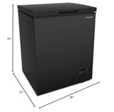 Frigidaire EFRF5003-BLACK Chest Deep Freezer-GARAGE-READY, 5.0 Capacity, Black-Adjustable Thermostat-Removable Vinyl Coated Wire Basket-Easy Defrost Drain, 5 cu ft Frigidaire