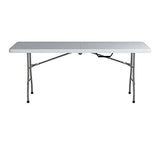 Office Star Resin Rectangle Center-Folding Portable Table for Picnics, Camping, and Tailgating, 6 Feet Office Star Products