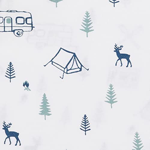 Eddie Bauer - Full Sheets, Cotton Percale Bedding Set, Crisp & Cool Home Decor, Dorm Room Essentials (Campout Dark Blue, Full) Eddie Bauer