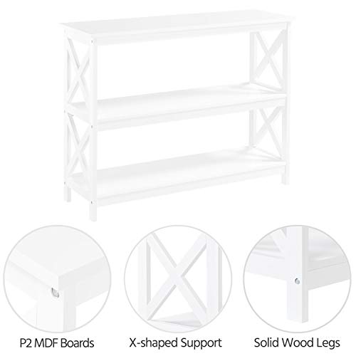 Yaheetech White 3-Tier Console Table with Storage Shelves for Entryway and Living Room Yaheetech