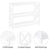 Yaheetech White 3-Tier Console Table with Storage Shelves for Entryway and Living Room Yaheetech