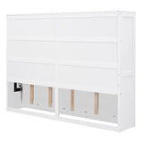Merax Full Size Murphy Bed, Wood Hidden Foldable Wall Bed Frame w/Gas Struts, Storage Bed Cabinet for Bedroom, Office, Space-Saving, No Box Spring Needed, White Merax