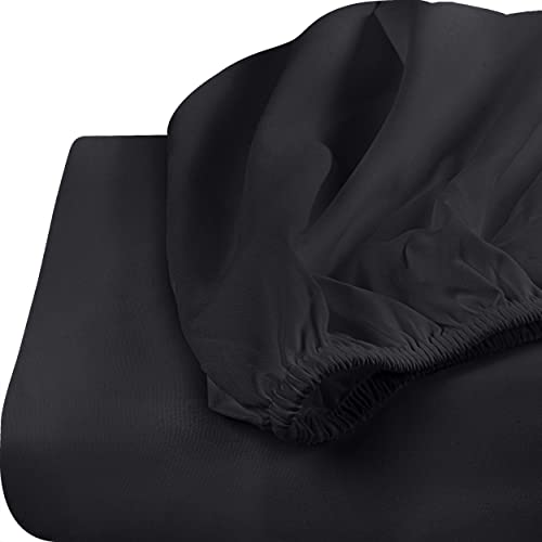 Utopia Bedding Twin Fitted Sheets - Bulk Pack of 2 Bottom Sheets - Soft Brushed Microfiber - Deep Pockets - Shrinkage & Fade Resistant - Easy Care (Twin, Black) Utopia Bedding
