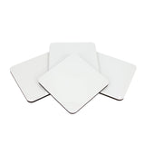 MR.R 10 Pieces Sublimation Blanks Square Cup MDF Coasters, Raw Wood Back Hardboard Sublimation Coasters Blanks,Absorbent Heat Transfer Cup Coasters for Drinks, Party Supplies Coasters and DIY Craft MR.R