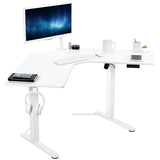 VIVO Electric Corner L-Shaped 47 x 47 in Standing Desk, Memory Height Adjustment, White Top White Frame, DESK-E1L94W VIVO