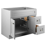 Design House 587097 Bath Unassembled Modern 2-Door 2-Drawer Bathroom Shaker Vanity Cabinet Only, 36 x 21,Grey Design House