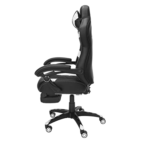 RESPAWN 110 Pro Gaming Chair - Gaming Chair with Footrest, Reclining Gaming Chair, Video Gaming Computer Desk Chair, Adjustable Desk Chair, Gaming Chairs For Adults With Headrest Pillow - White RESPAWN