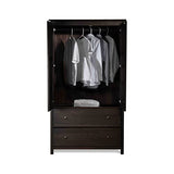 Grain Wood Furniture Shaker 2-Door Wardrobe, Solid Wood with Expresso Finish Grain Wood Furniture