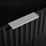 Ball & Cast Fluted Kitchen Island with Trash Can Storage Cabinet,Power Outlet,Internal Storage Rack,Rolling Kitchen Islands On 5 Wheels W/3 Drawers & 3 Open Side Racks for 10 Gallon Garbage Bin,Black Ball & Cast