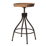 Hillsdale Worland Backless Metal Adjustable Height Stool with Wood Saddle Seat, Brown Hillsdale
